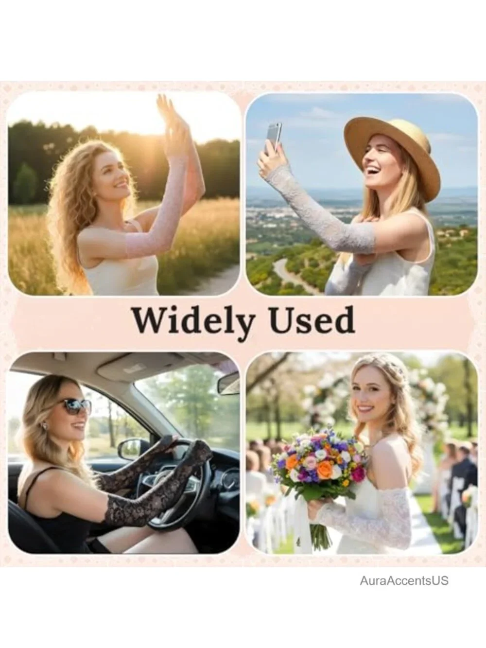5 Pairs Women Lace Arm Sleeves Elegant Arm Covers Fingerless Warmers Set